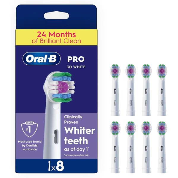 Oral-B Pro 3D Clean Toothbrush Heads, 8 Pack