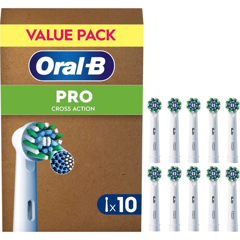 Oral-B Pro Cross Action Toothbrush Heads, 10 Pack, White