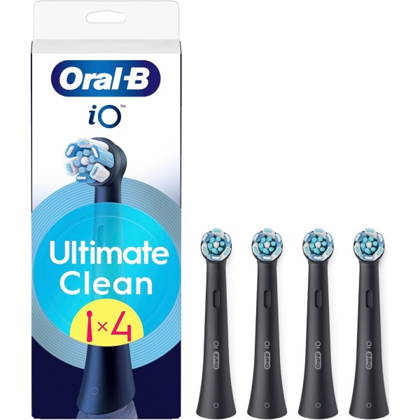 Oral-b iO Ultimate Clean Toothbrush Heads, 4 Pack, Black