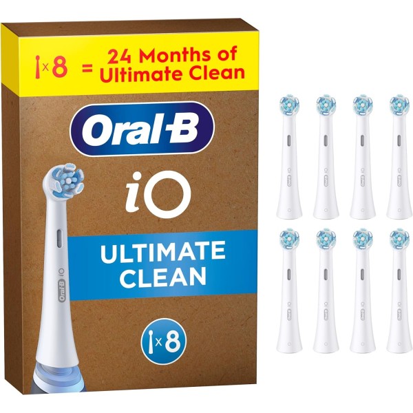 Oral-b iO Ultimate Clean Toothbrush Heads, 8 Pack, White