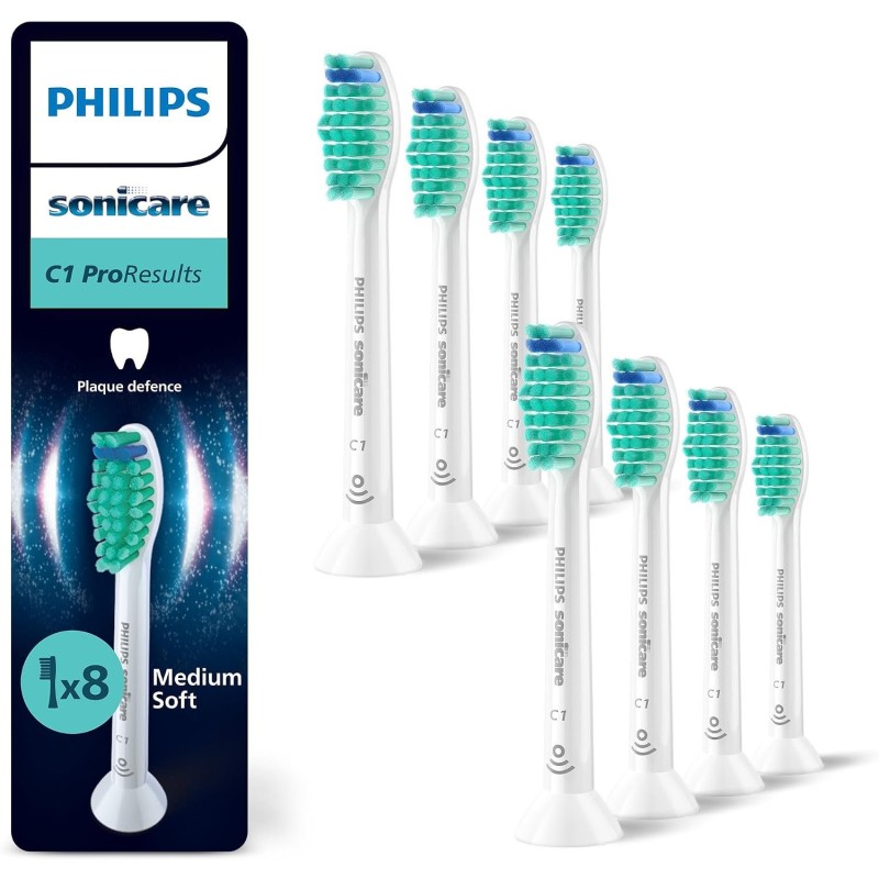 Philips Sonicare C1 ProResults Toothbrush Heads, 8 Pack, White