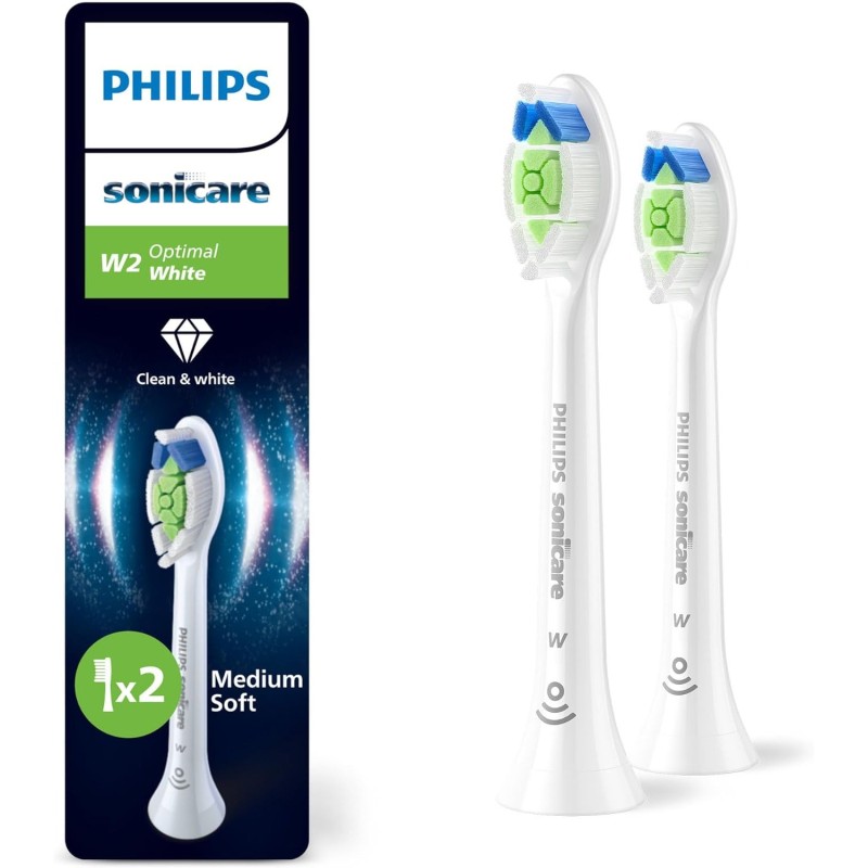 Philips Sonicare W2 Optimal White Toothbrush Heads, 2 Pack, White